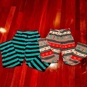 Two fuzzy soft pajama bottoms